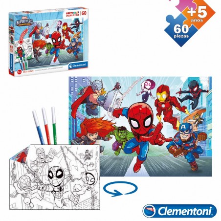 Puzzle 60 Pcs Double Face Marvel Hero