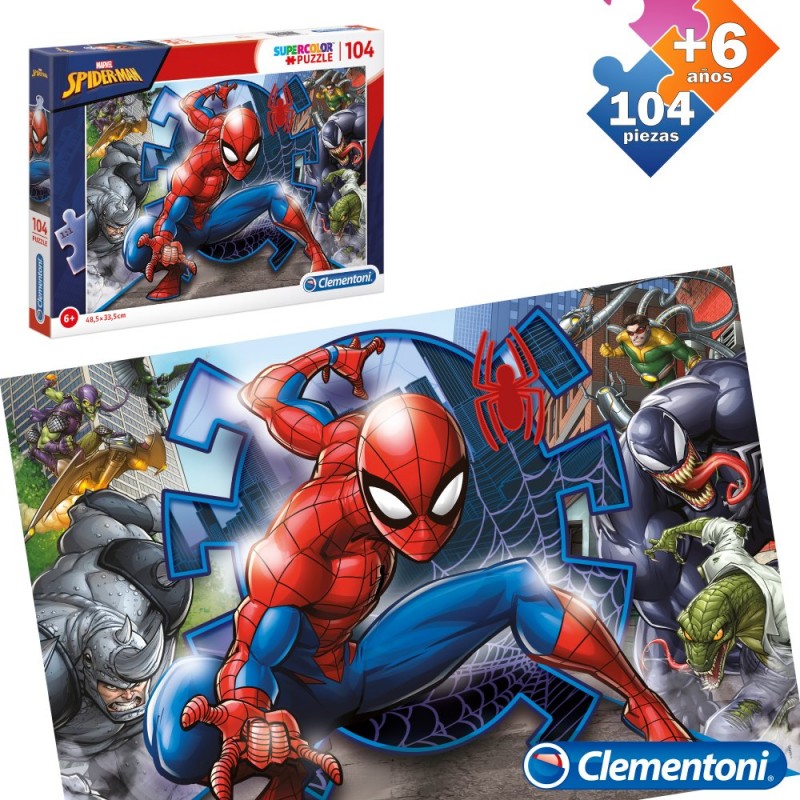 CLEMENTONI Spiderman Puzzle 3D 104 pièces pas cher 