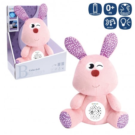 Lapin en peluche avec écran musical actif. 25 x 18 x 33 cm