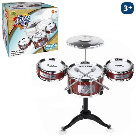 Batterie 3 timbales 1 cymbale 2 baguettes 52 x 60 cm