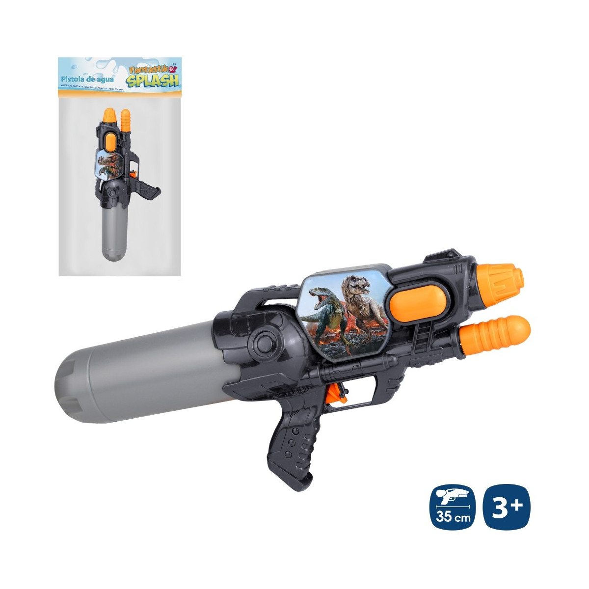 Pistolet à eau dinosaure avec apprêt 35 50 cm