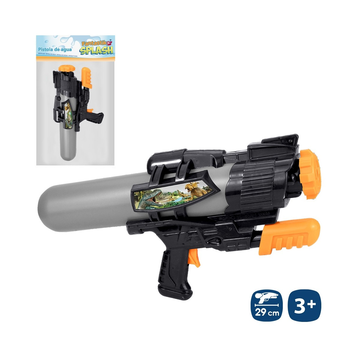 Pistolet à eau dinosaure avec apprêt 29 cm