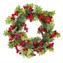 Couronne de houx avec feuilles 40 x 40 x 10 cm