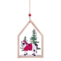 Pendentif maison vaches en bois 22 x 10 cm