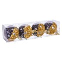 S 4 embouts boules mousse noir or 7 x 7 x 7 cm