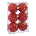 S 6 boules fils mousse rouge 6 x 6 x 6 cm