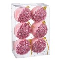 S 6 boules mousse rose 6 x 6 x 6 cm
