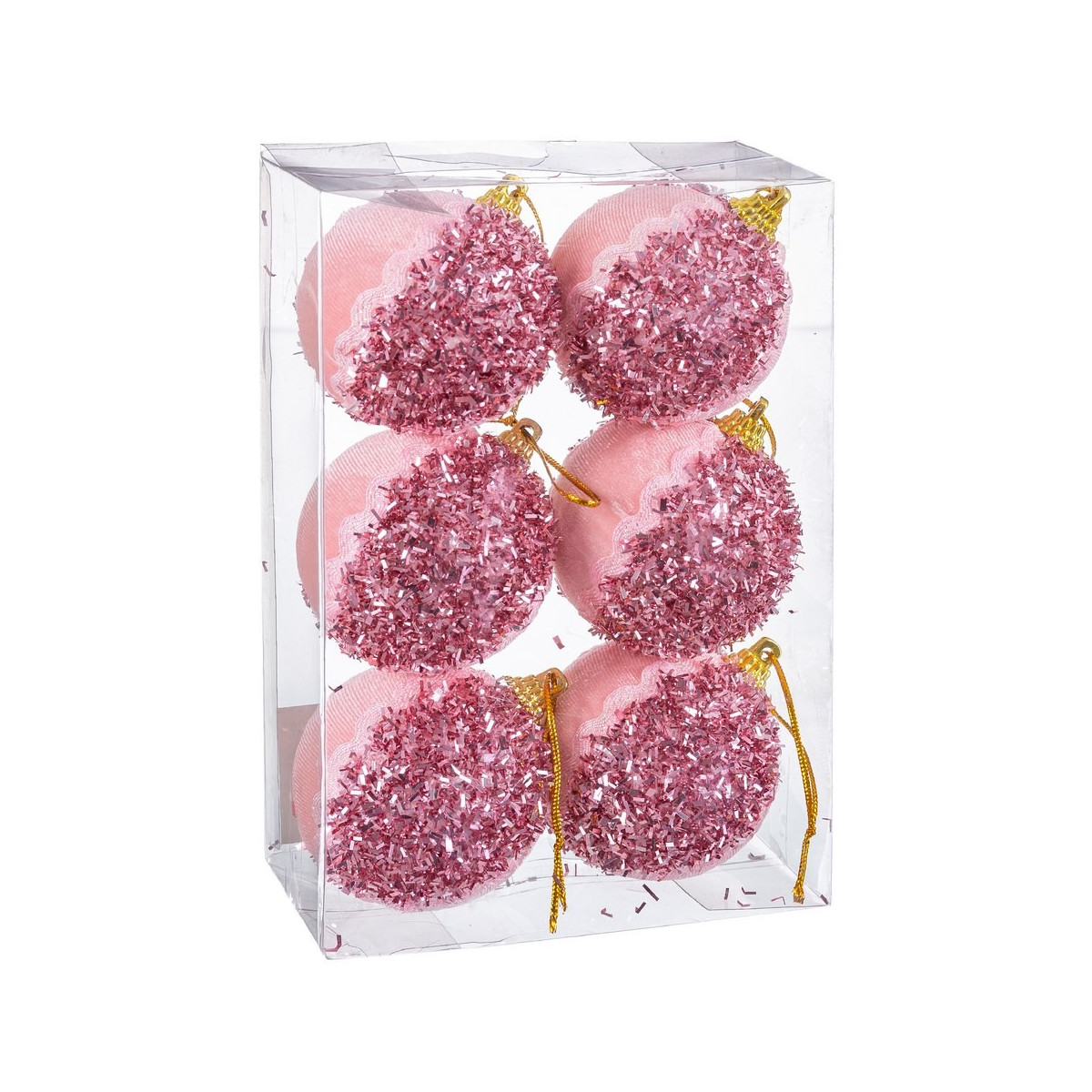 S 6 boules mousse rose 6 x 6 x 6 cm