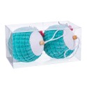 2 boules de mousse houx turquoise 10 x 10 x 10 cm