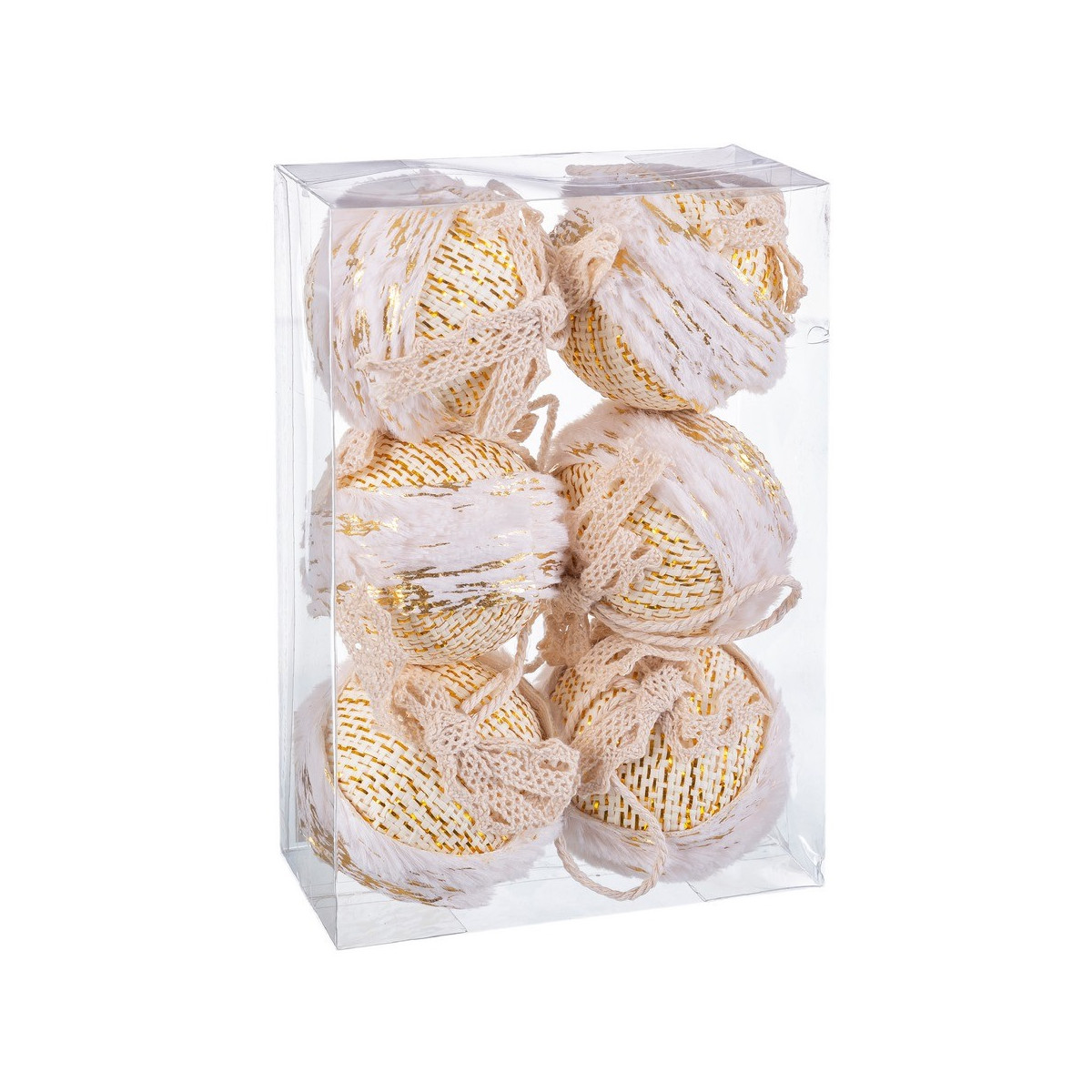 S 6 boules bordure mousse dorées 6 x 6 x 6 cm
