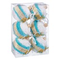 S 6 boules de cerf mousse turquoise 6 x 6 x 6 cm