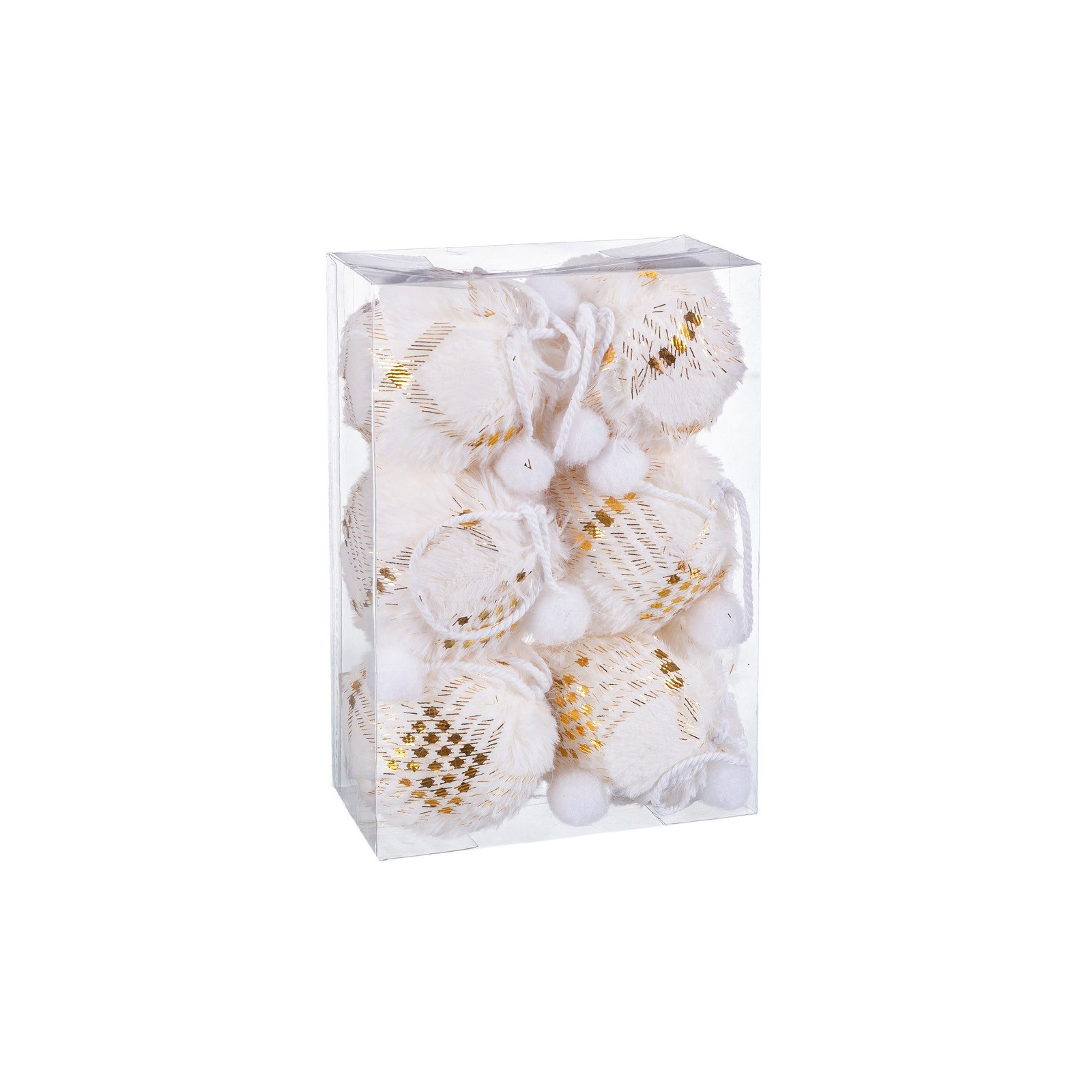 S 6 boules damier mousse dorée 6 x 6 x 6 cm