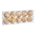 S 10 boules brodées mousse blanc or 6 x 6 x 6 cm