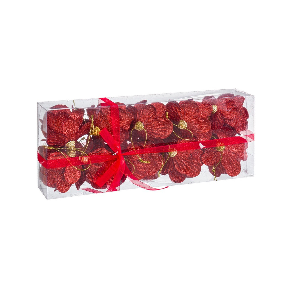 10 boules ananas en mousse rouge 6 x 6 x 6 cm