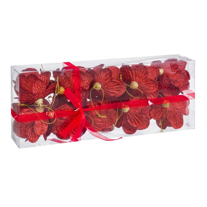 10 boules ananas en mousse rouge 6 x 6 x 6 cm