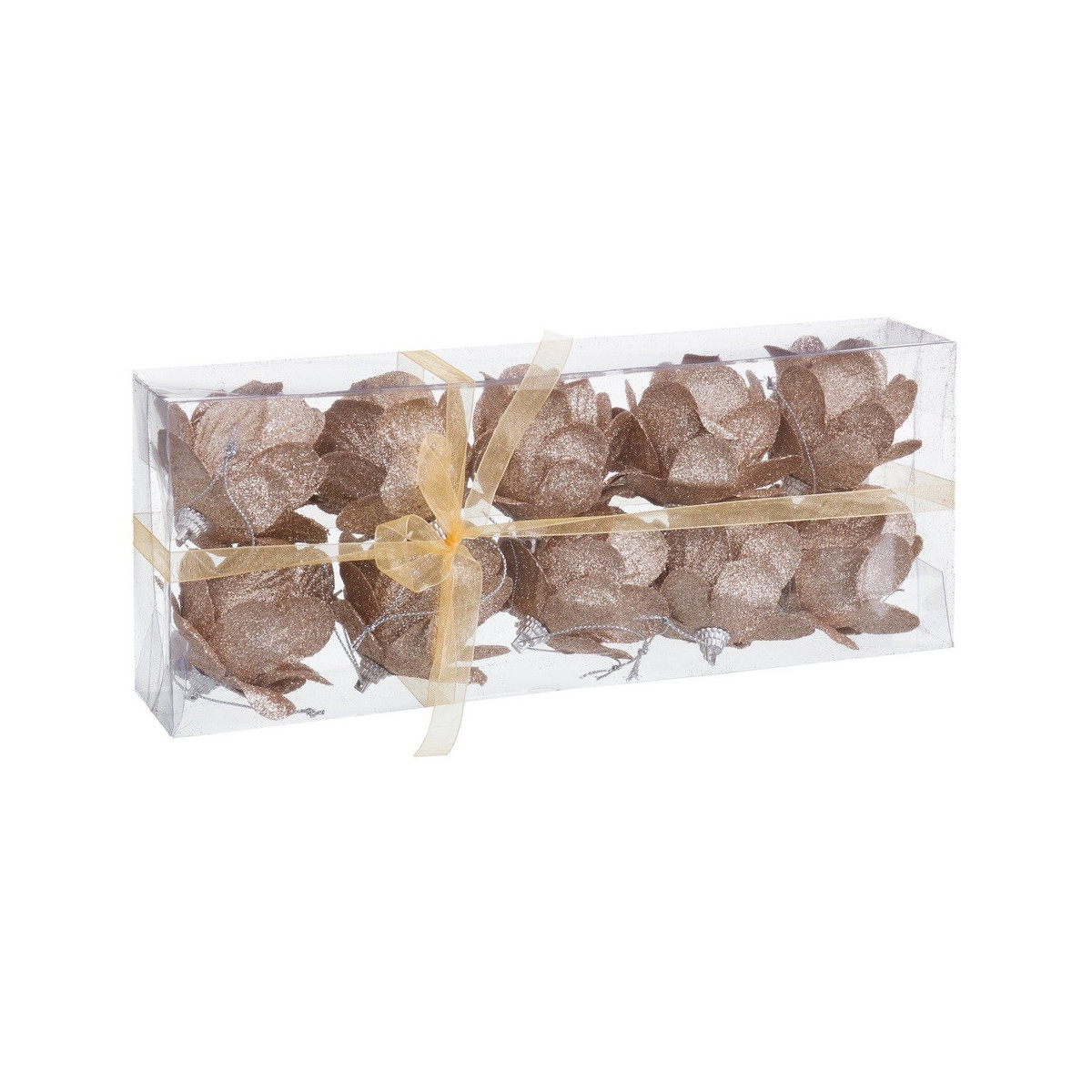 10 boules ananas mousse or 6 x 6 x 6 cm