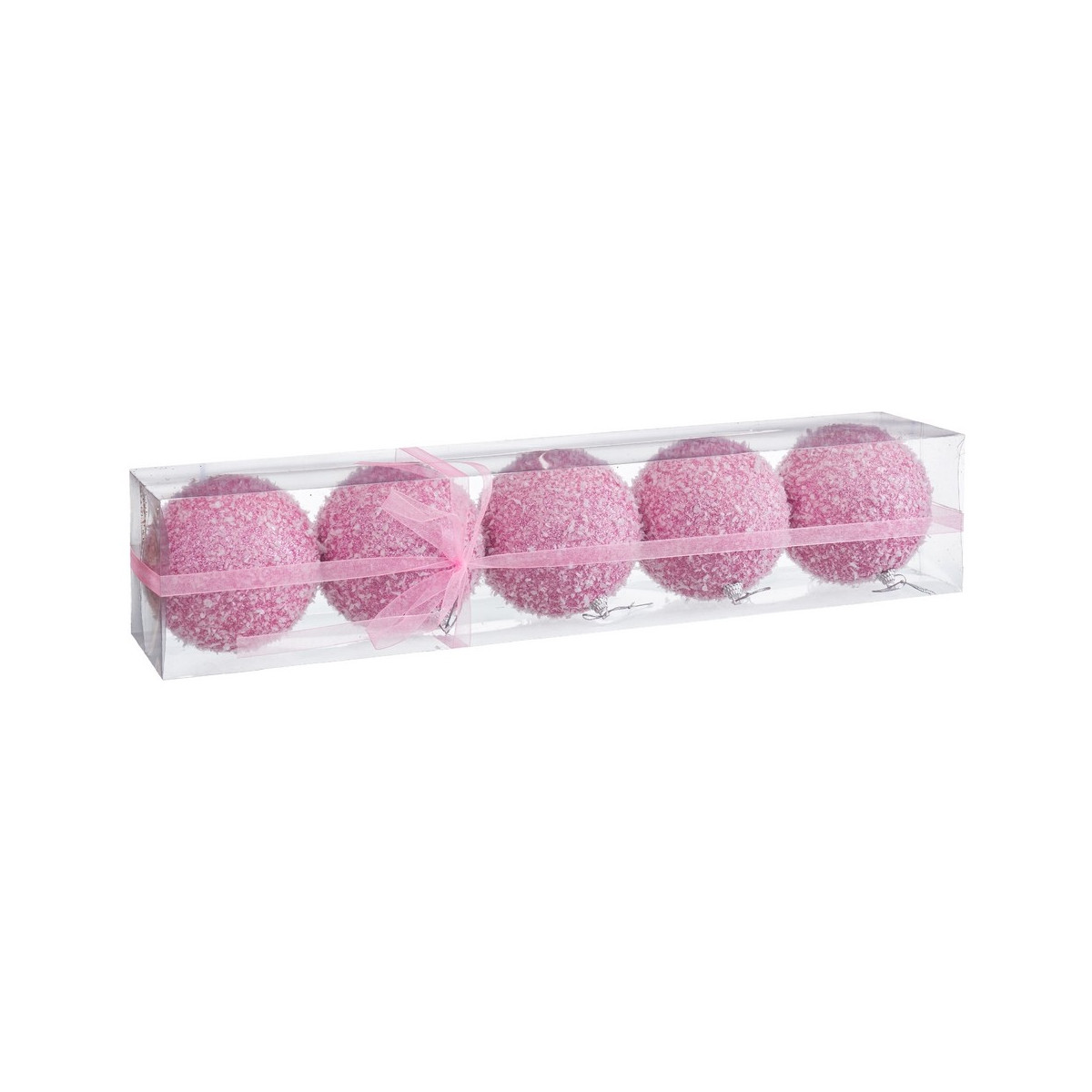 S 5 boules mousse rose 10 x 10 x 10 cm
