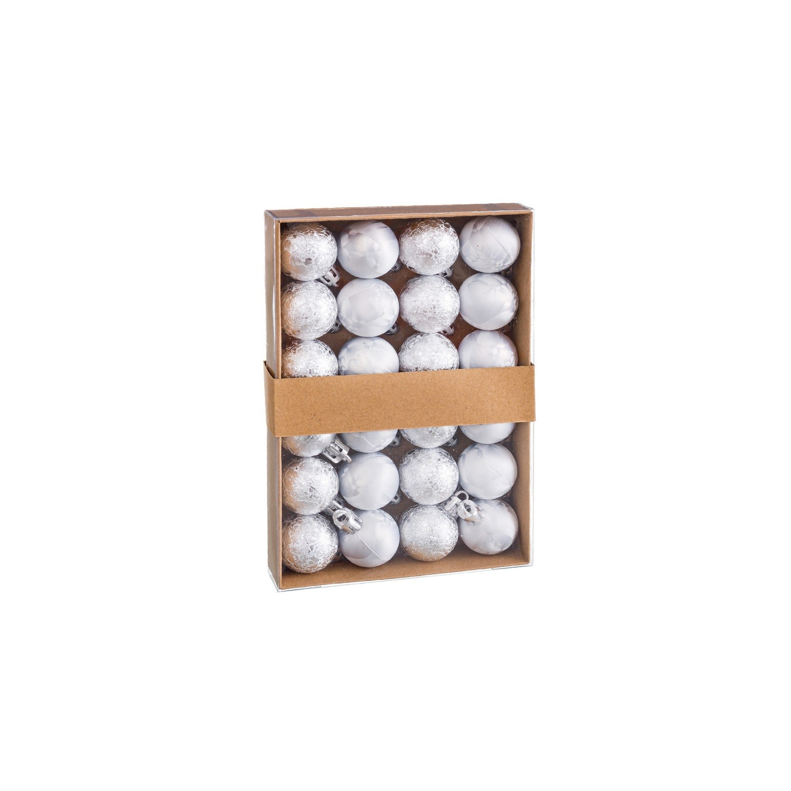 24 boules d'eau en plastique argent 3 x 3 x 3 cm
