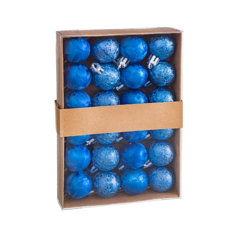S 24 boules d'eau en plastique bleu 3 x 3 x 3 cm