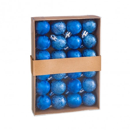 S 24 boules d'eau en plastique bleu 3 x 3 x 3 cm