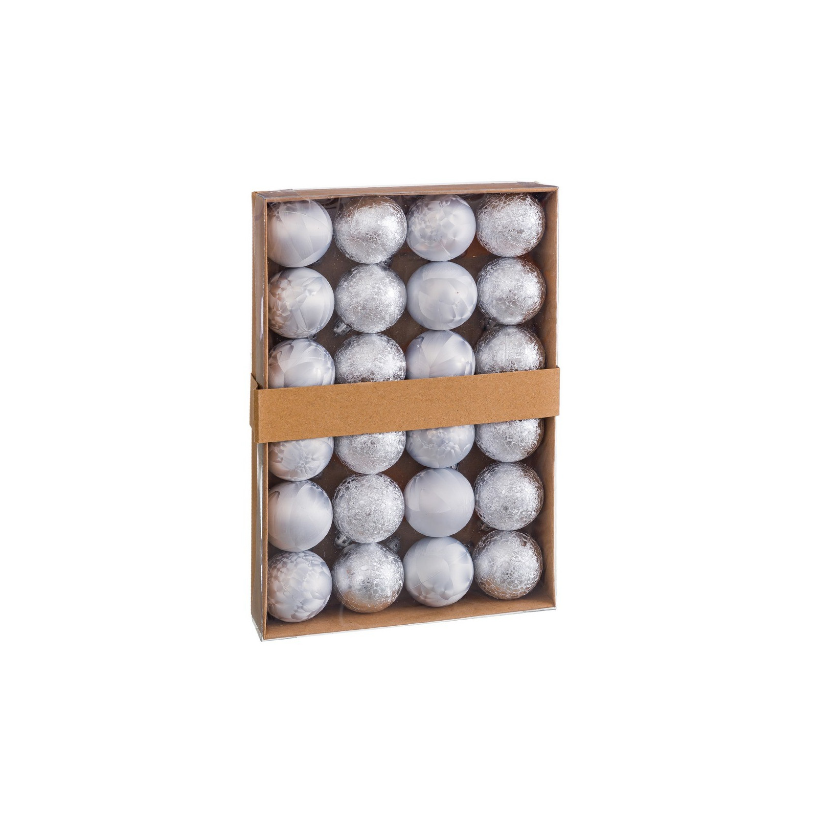 S 24 boules d'eau en plastique argent 4 x 4 x 4 cm