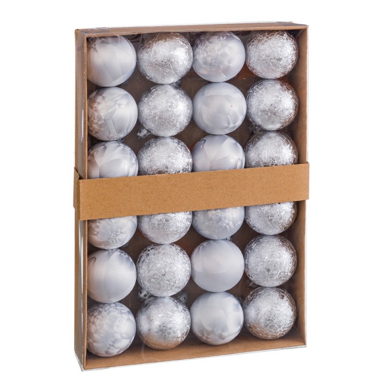 S 24 boules d'eau en plastique argent 4 x 4 x 4 cm