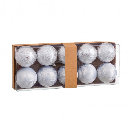 10 boules d'eau en plastique argent 5 x 5 x 5 cm