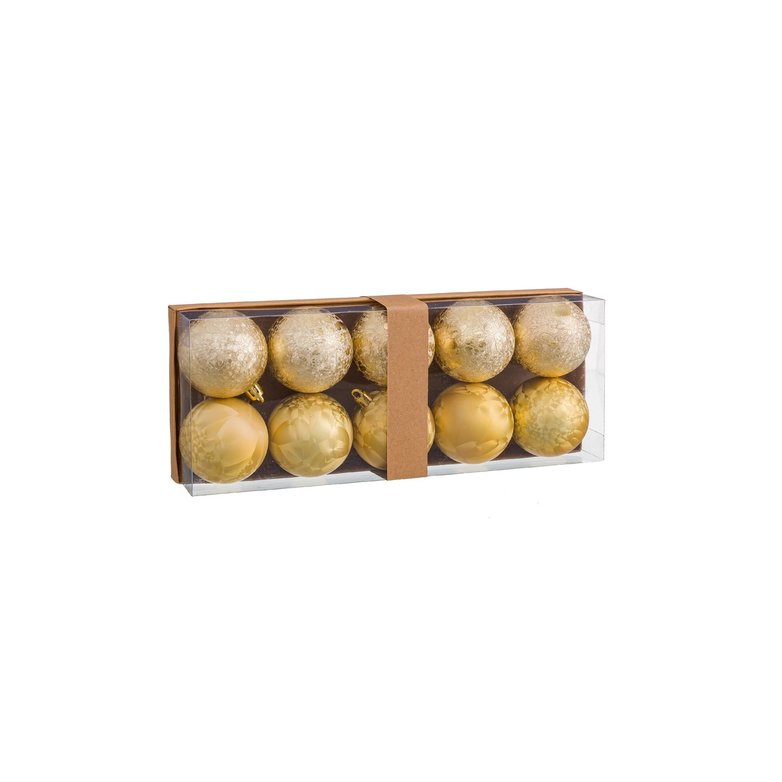 10 boules en plastique doré 6 x 6 x 6 cm