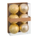 S 6 boules d'eau en plastique or 8 x 8 x 8 cm