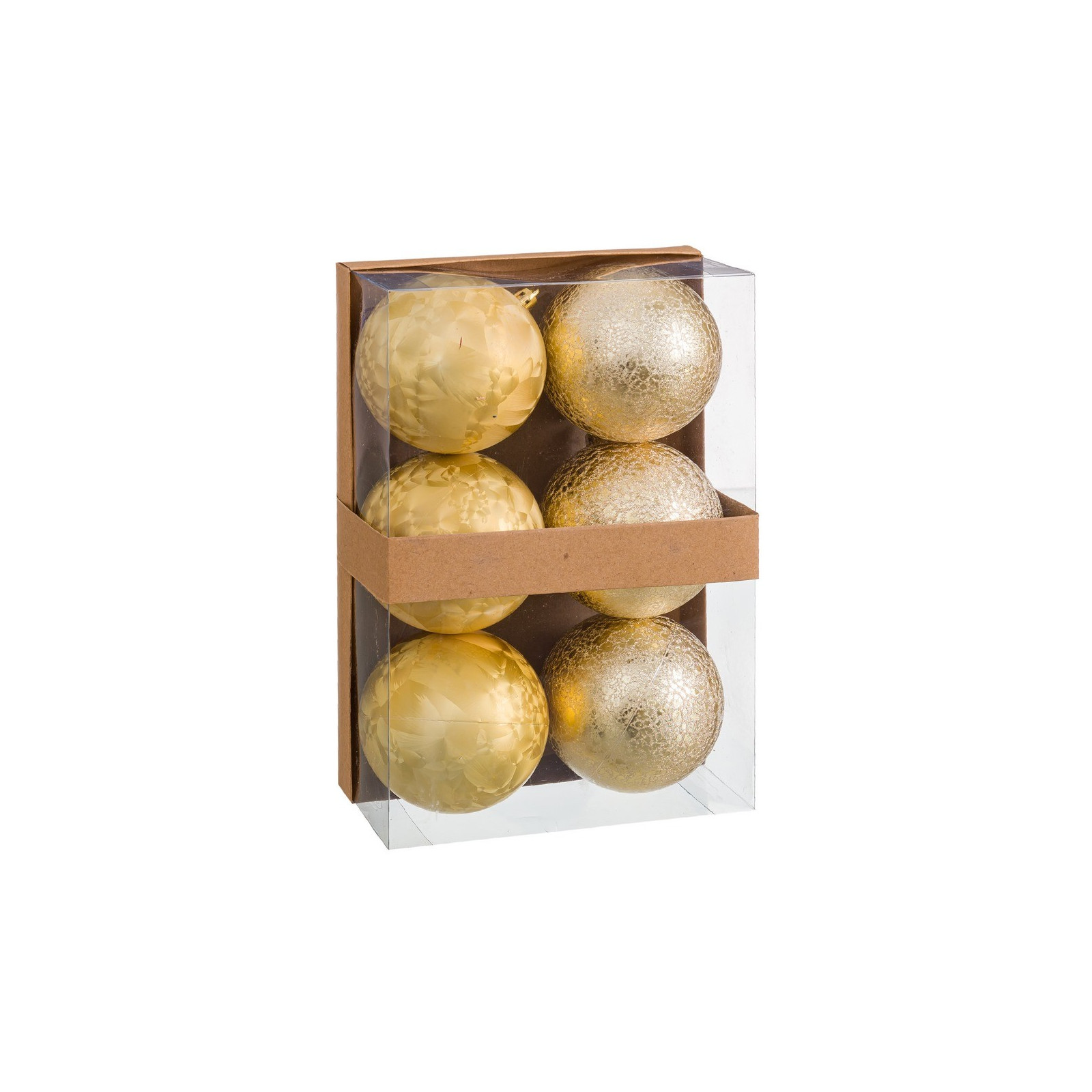 S 6 boules d'eau en plastique or 8 x 8 x 8 cm