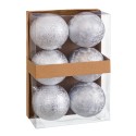 S 6 boules d'eau en plastique argent 8 x 8 x 8 cm