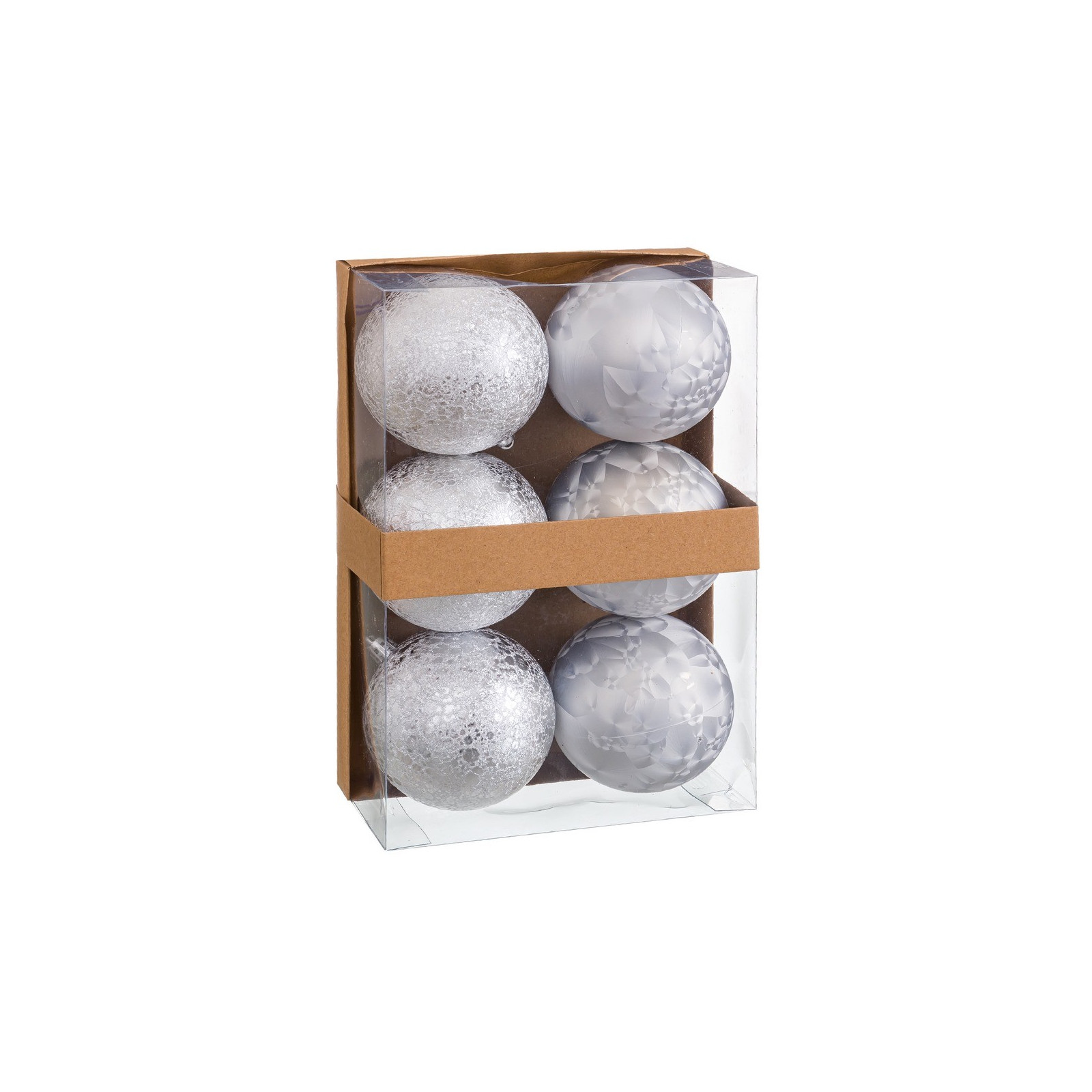 S 6 boules d'eau en plastique argent 8 x 8 x 8 cm