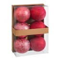 S 6 boules à eau en plastique rouge 8 x 8 x 8 cm