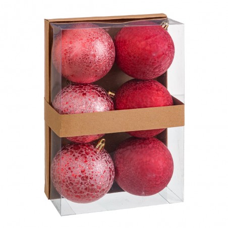 S 6 boules à eau en plastique rouge 8 x 8 x 8 cm