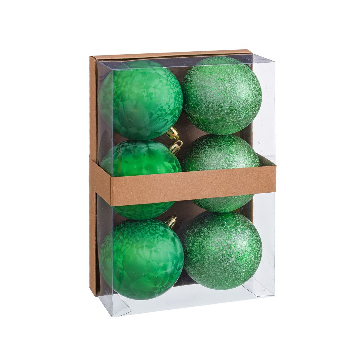 S 6 boules d'eau en plastique vert 8 x 8 x 8 cm
