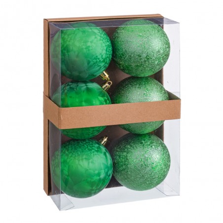 S 6 boules d'eau en plastique vert 8 x 8 x 8 cm
