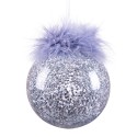 Boule avec stylo en plastique argenté 8 x 8 x 8 cm