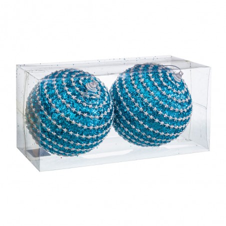 S 2 boules polyfoam turquoise 10 x 10 x 10 cm