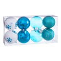 S 8 boules décorées mousse bleue 8 x 8 x 8 cm