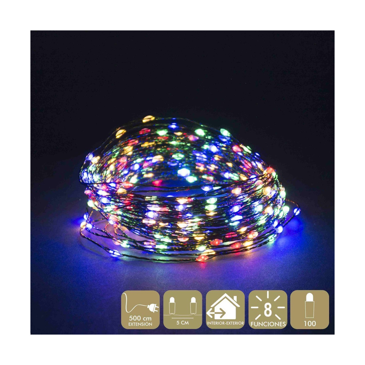 Chaine 100 microled multicolore