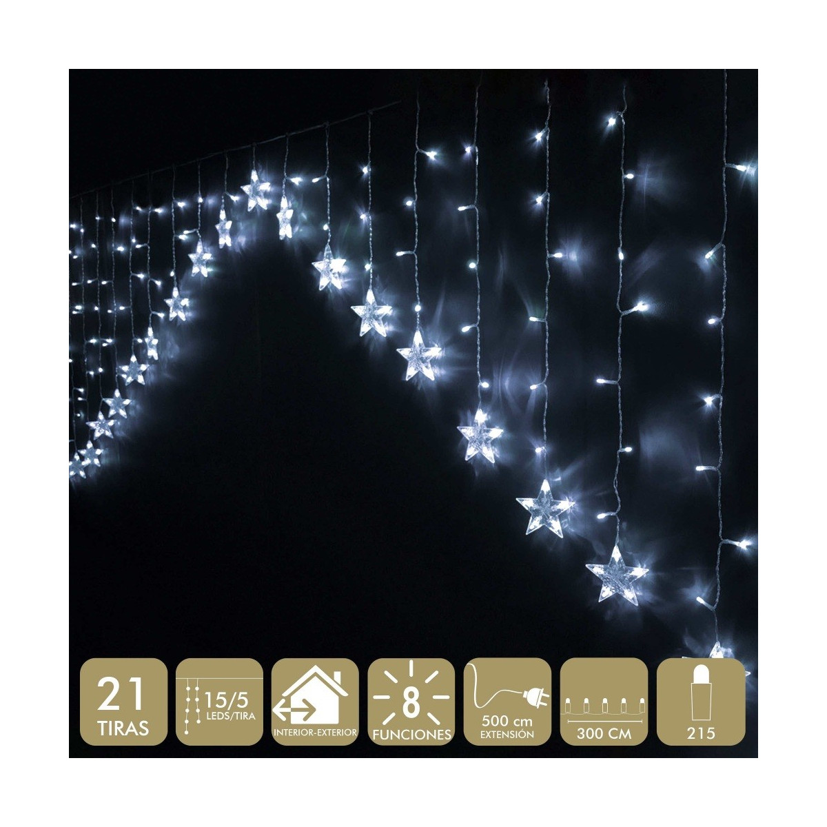 Cortine étoiles 215 led blanc
