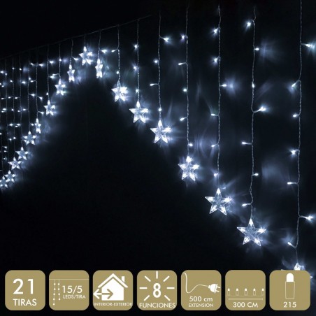 Rideau étoile 215 Led Blanc