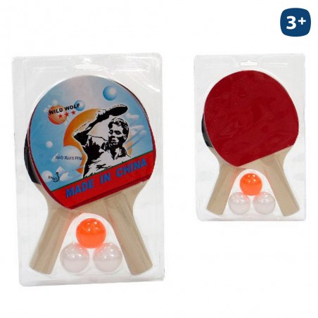 Set 2 raquettes + 3 balles. ping pong