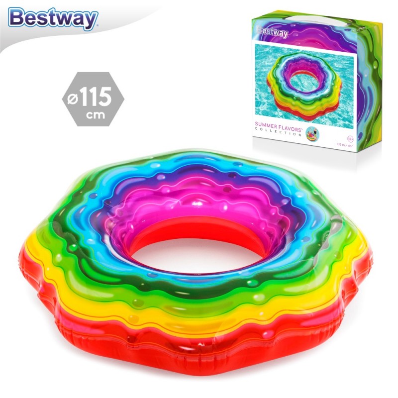 Cercle arc-en-ciel gonflable 115 cm