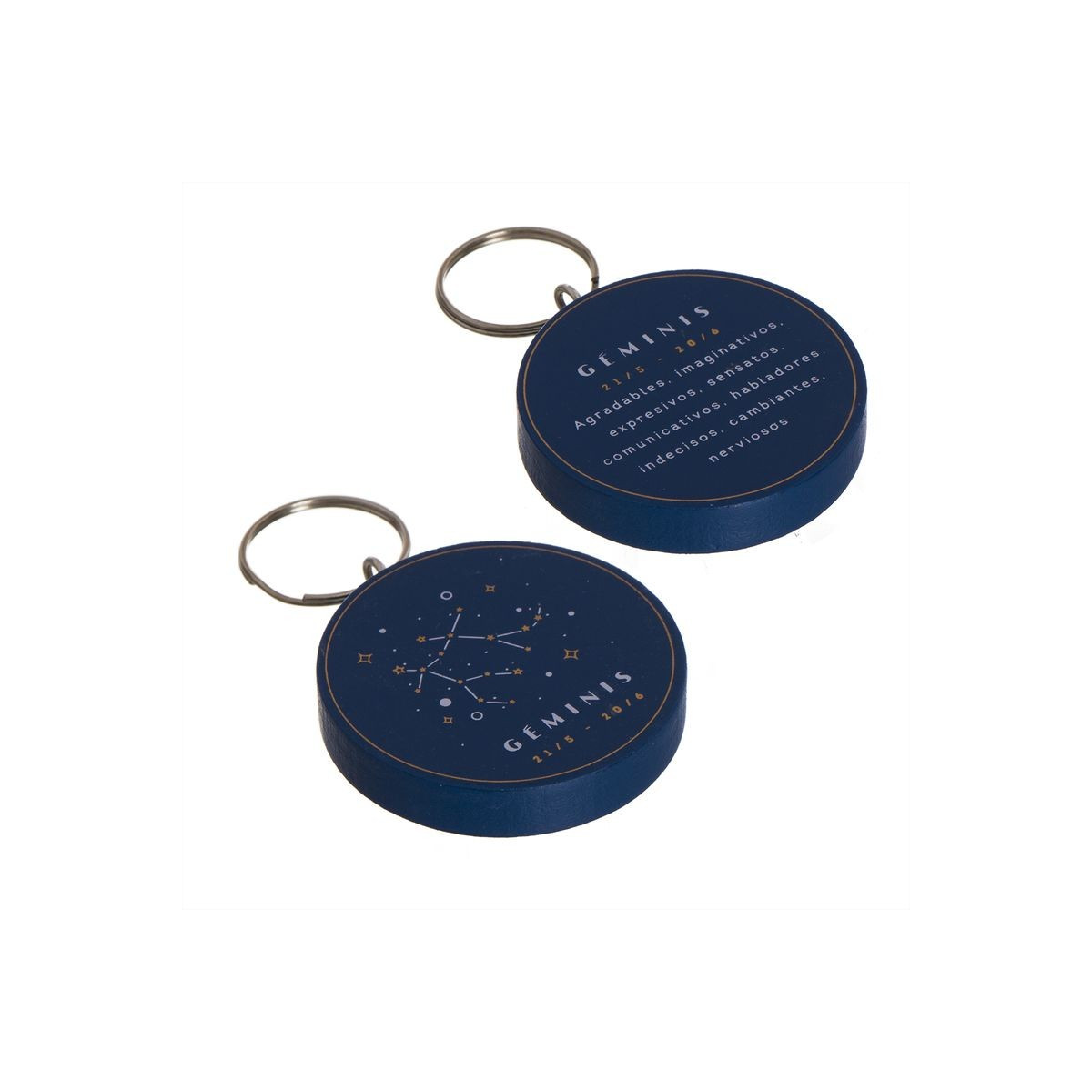 Porte-clés zodiaque bois gémeaux