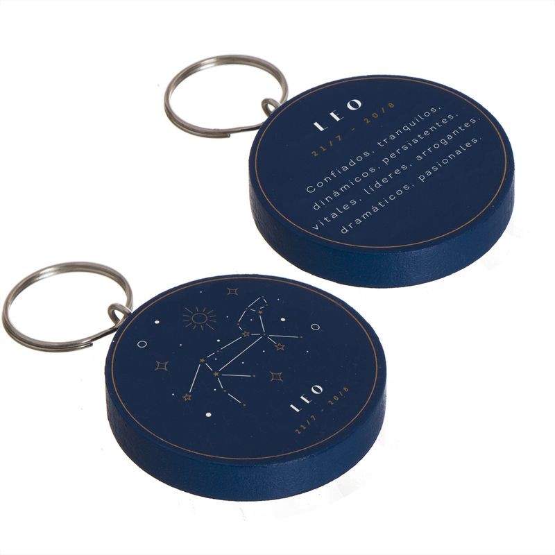 Porte-clés zodiaque bois lion