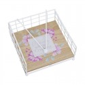 Porte-serviettes en Bois et Métal Design Floral