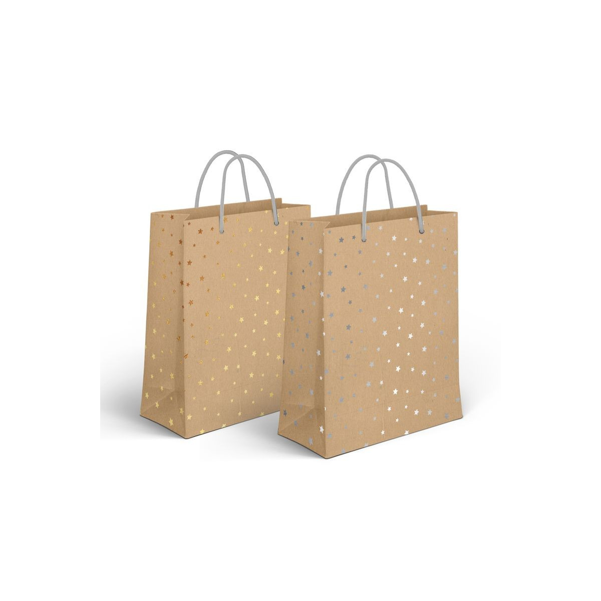 Sac en papier moyen avec étoiles 2c