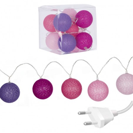 Guirlande 10 boules led roses