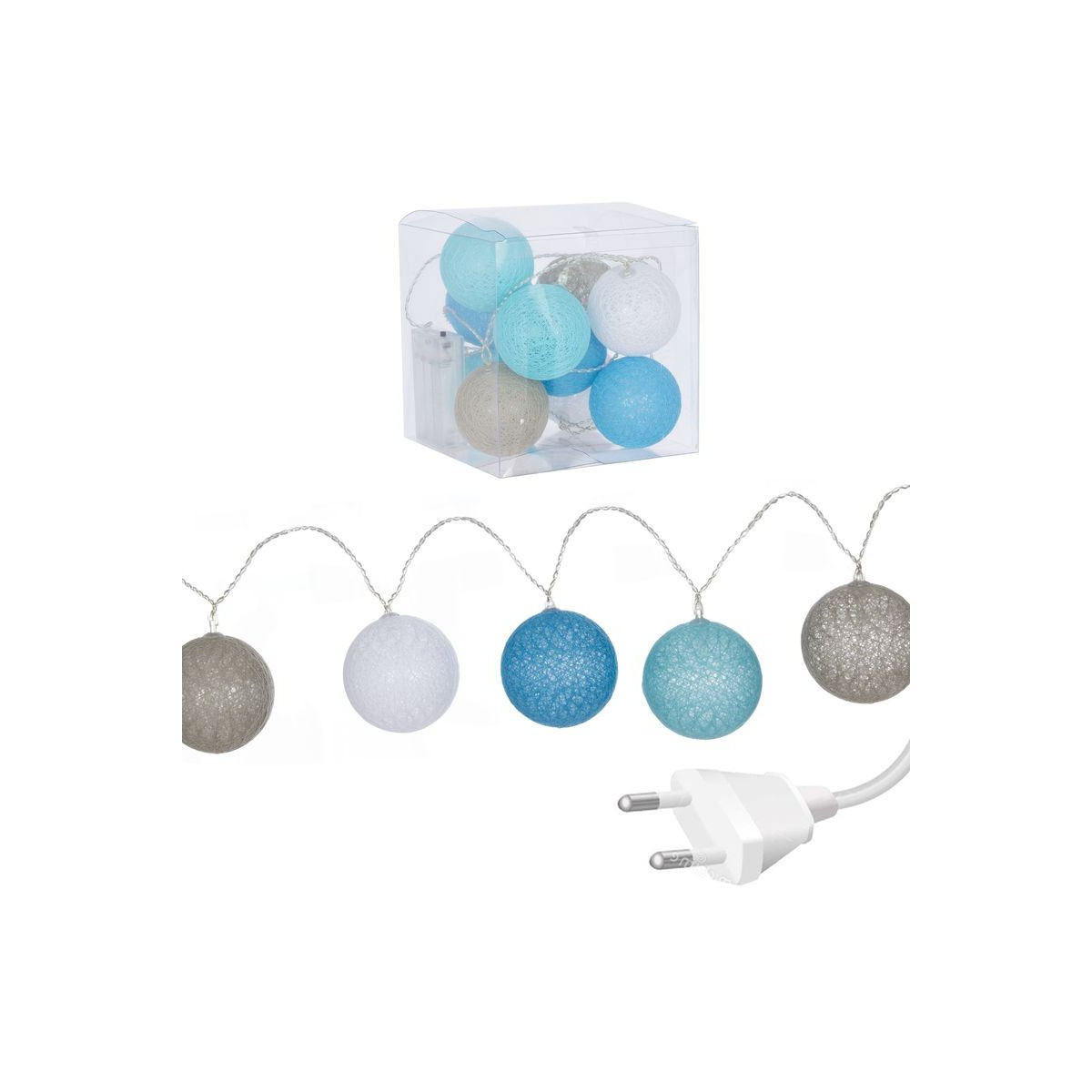 Guirlande 18 boules led bleues